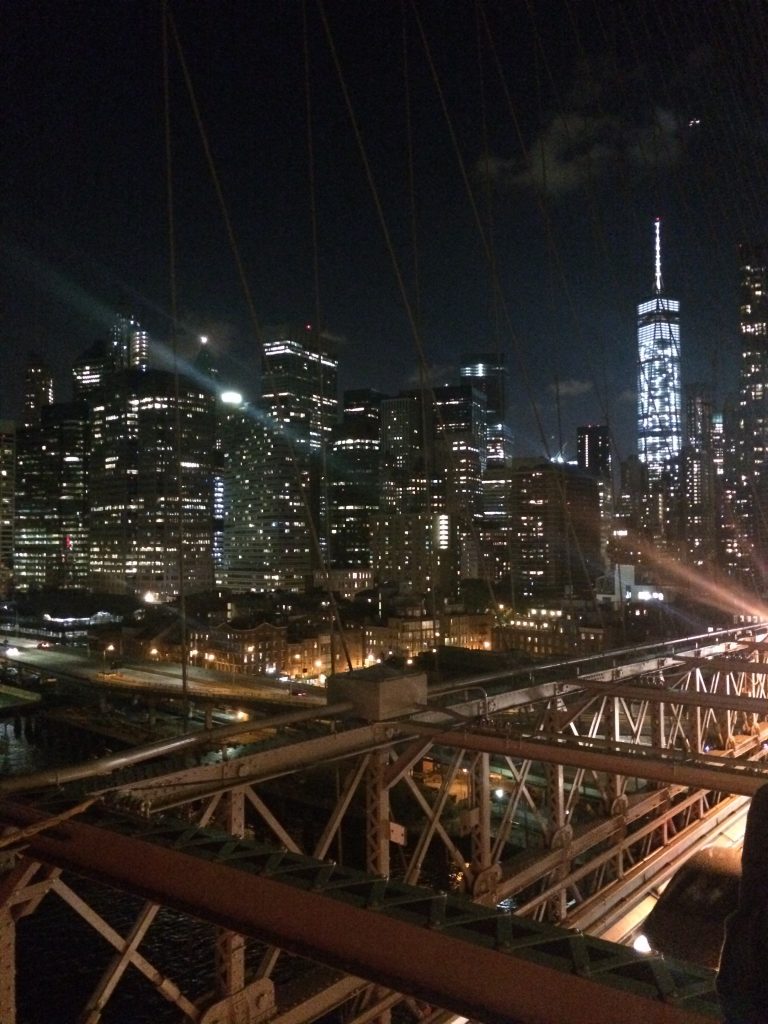 Brooklyn Bridge at night for a three-day itinerary for New York City