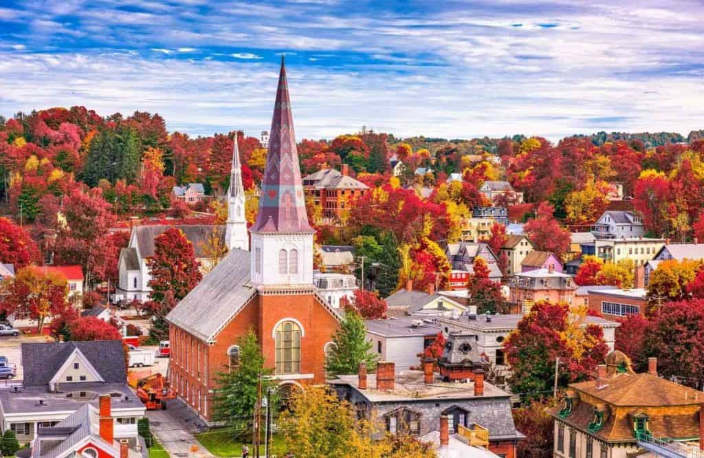 Montpelier is a pretty place to visit on your New England road trip itinerary especially during fall.