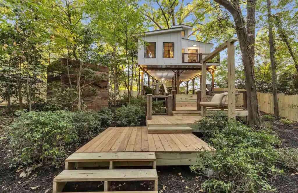 Staying at a treehouse is one of many fun things to do in Atlanta for couples.