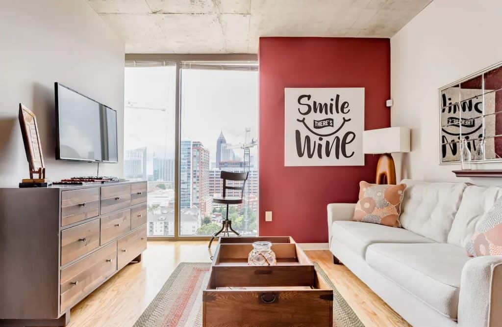 If you're looking for fun Airbnbs in Atlanta, check out this wine apartment.