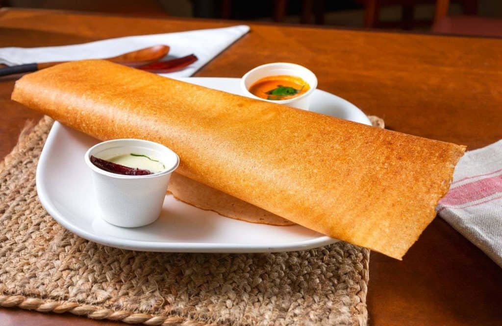 Dosa is a popular Indian street food dish.