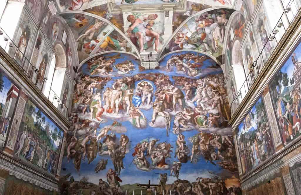 Don't forget to look at Michelangelo's paintings in the Sistine Chapel when visiting the Vatican.