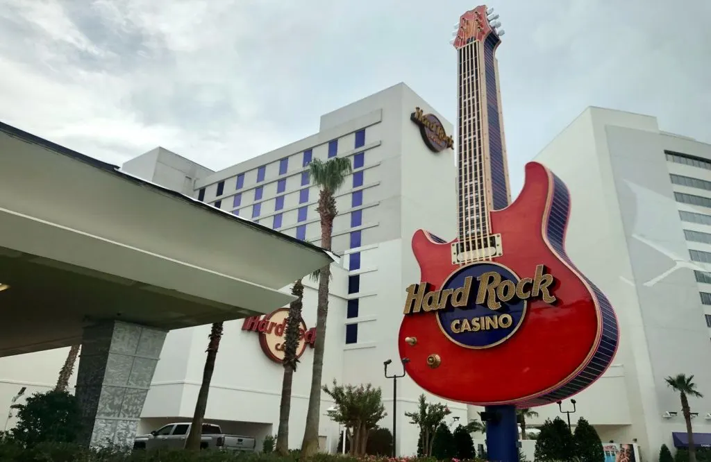 Hard Rock Hotel with the infamous red guitar which is one of the coolest things to do in Biloxi.