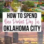 Pinnable image to save this post to Pinterest that says one day in Oklahoma City.