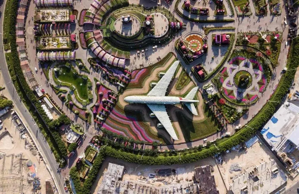 An aerial view of the Dubai Miracle Garden.