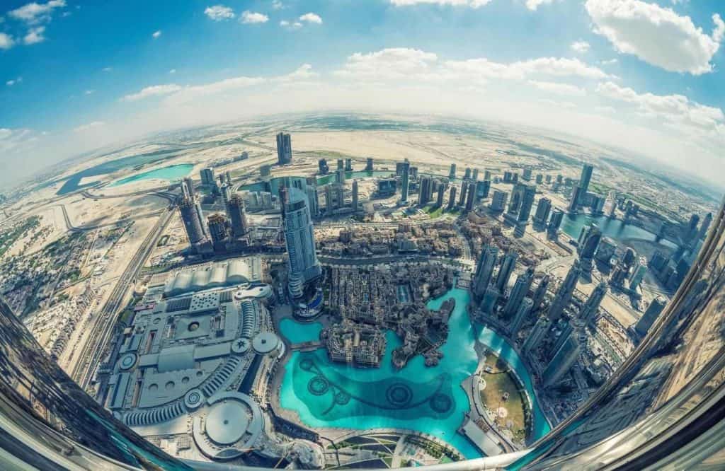 An aerial view of Dubai that can be seen from a helicopter tour.