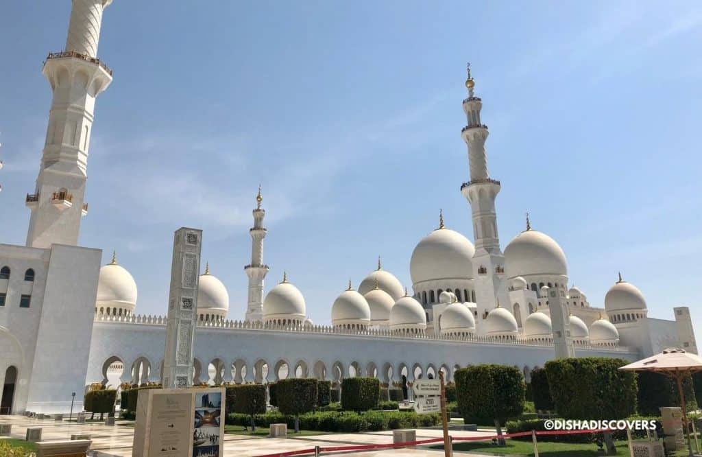 The beautiful Sheikh Zayed Grand Mosque in Abu Dhabi.