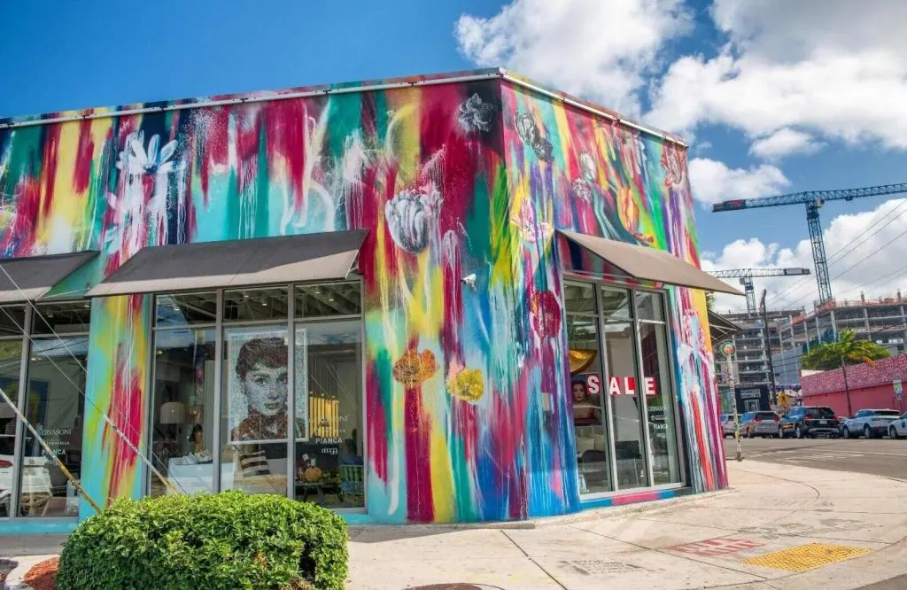 Building with colorful graffiti which is a part of the Wynwood Walls.