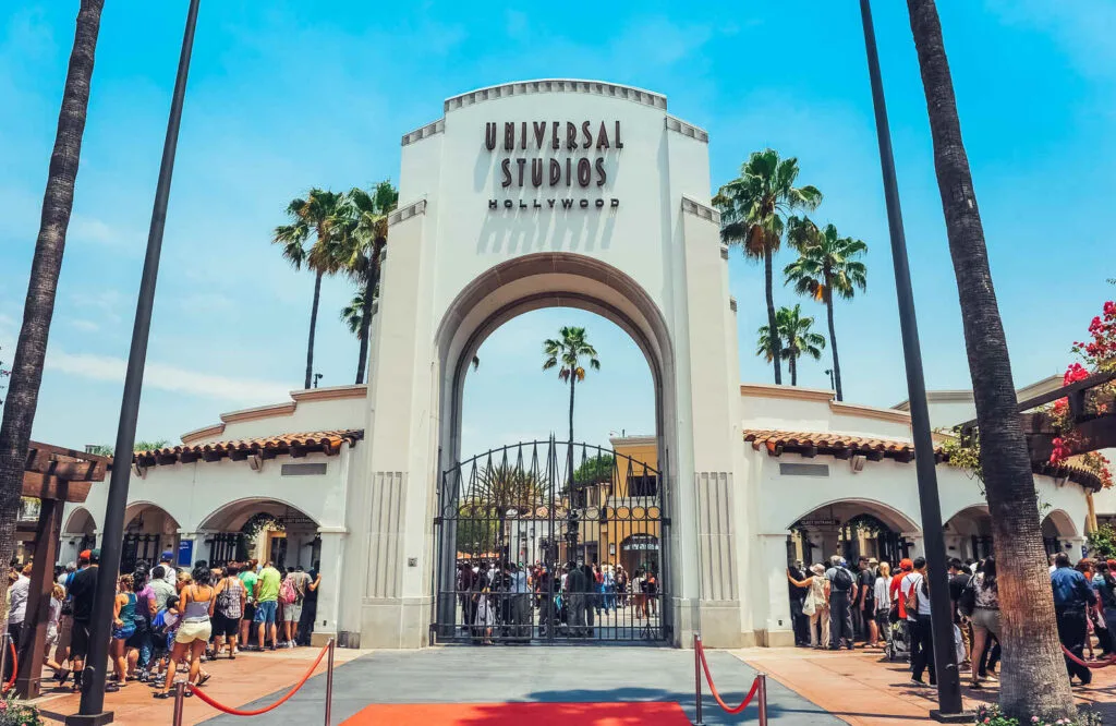 The entrance to Universal Studios Hollywood in Los Angeles.